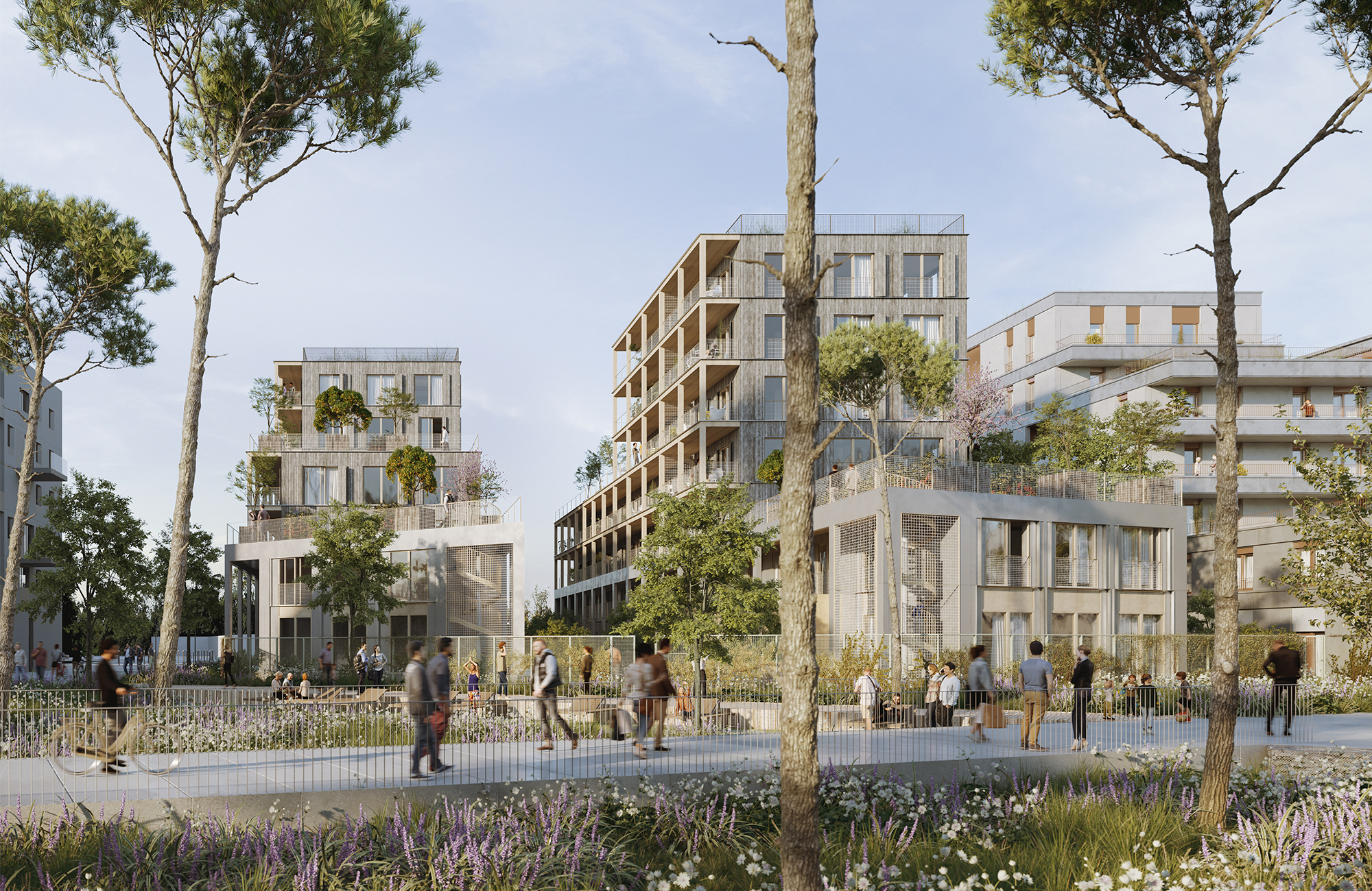 Townhouses, Les Groues district logements-traversants-quartier-groues-nanterre-01