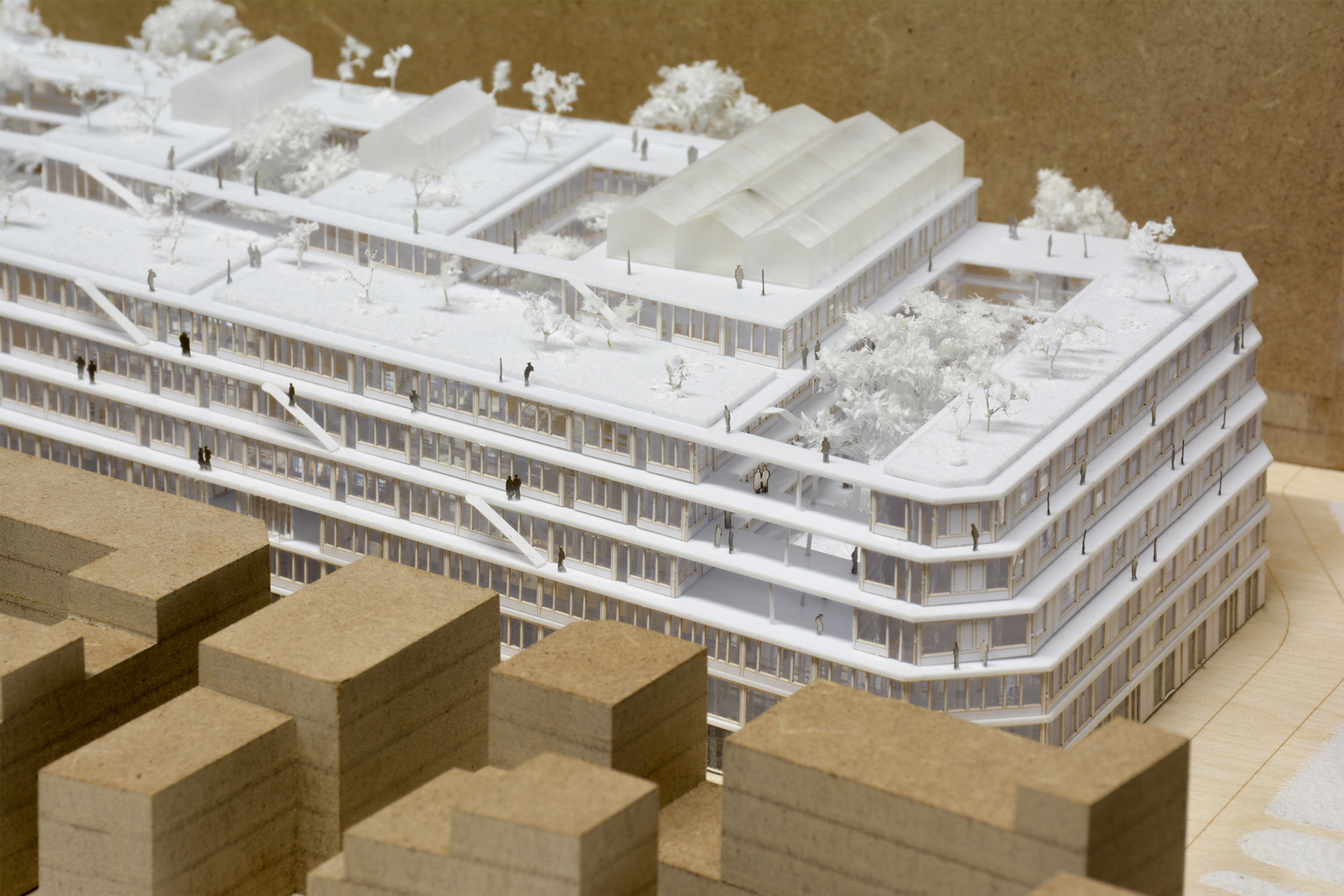 Ensemble mixte avec surélévation en bois, rue des Poissonniers projet-mixte-bois-poissonniers-82