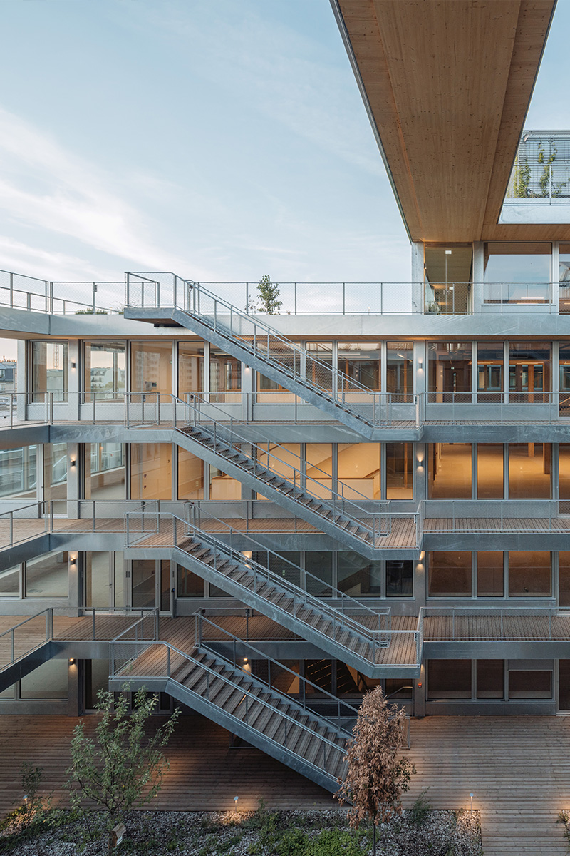 Mixed-use project with timber-frame extension, rue des Poissonniers projet-mixte-bois-poissonniers-77