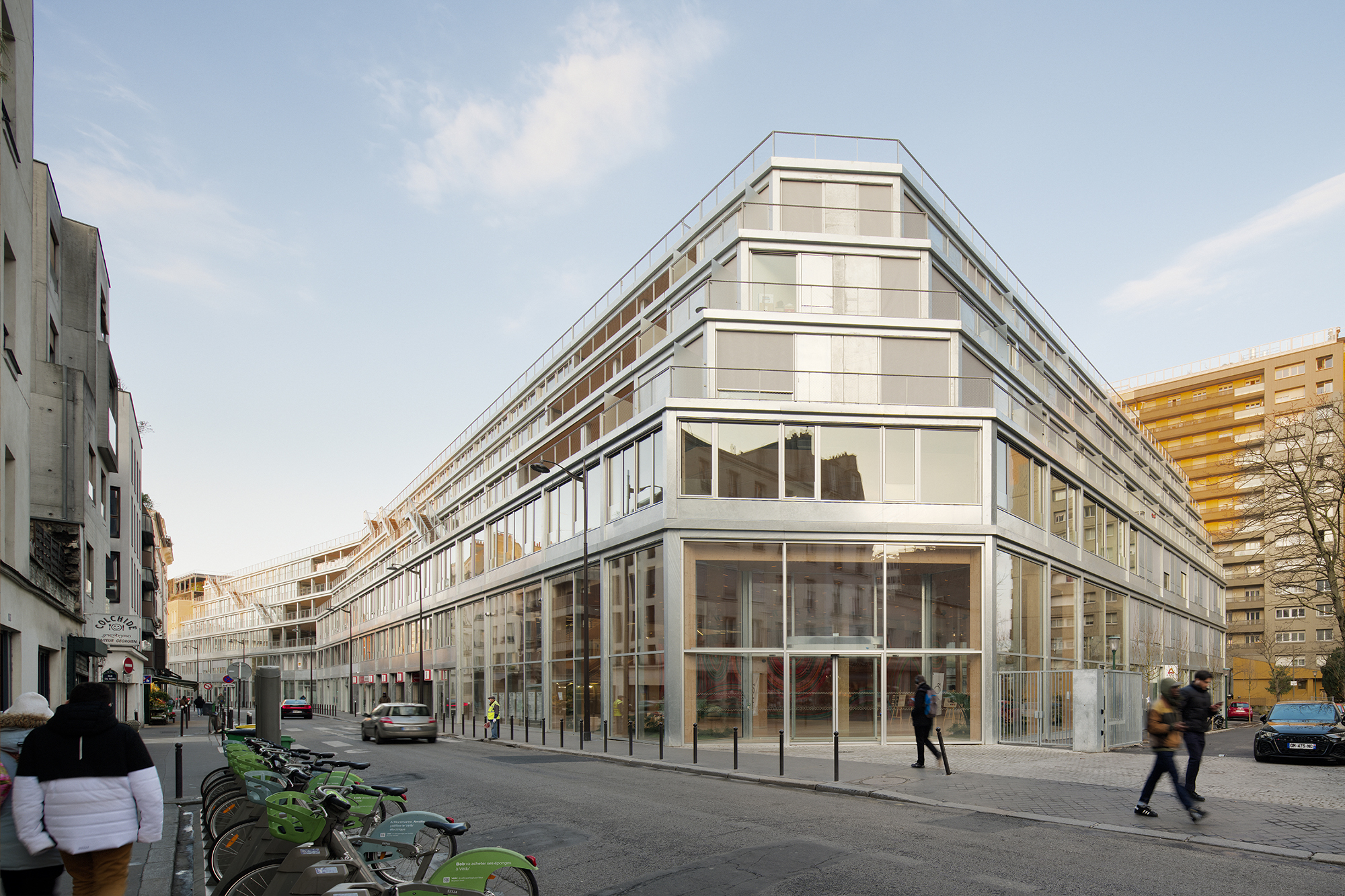 Mixed-use project with timber-frame extension, rue des Poissonniers projet-mixte-bois-poissonniers-chapeau10