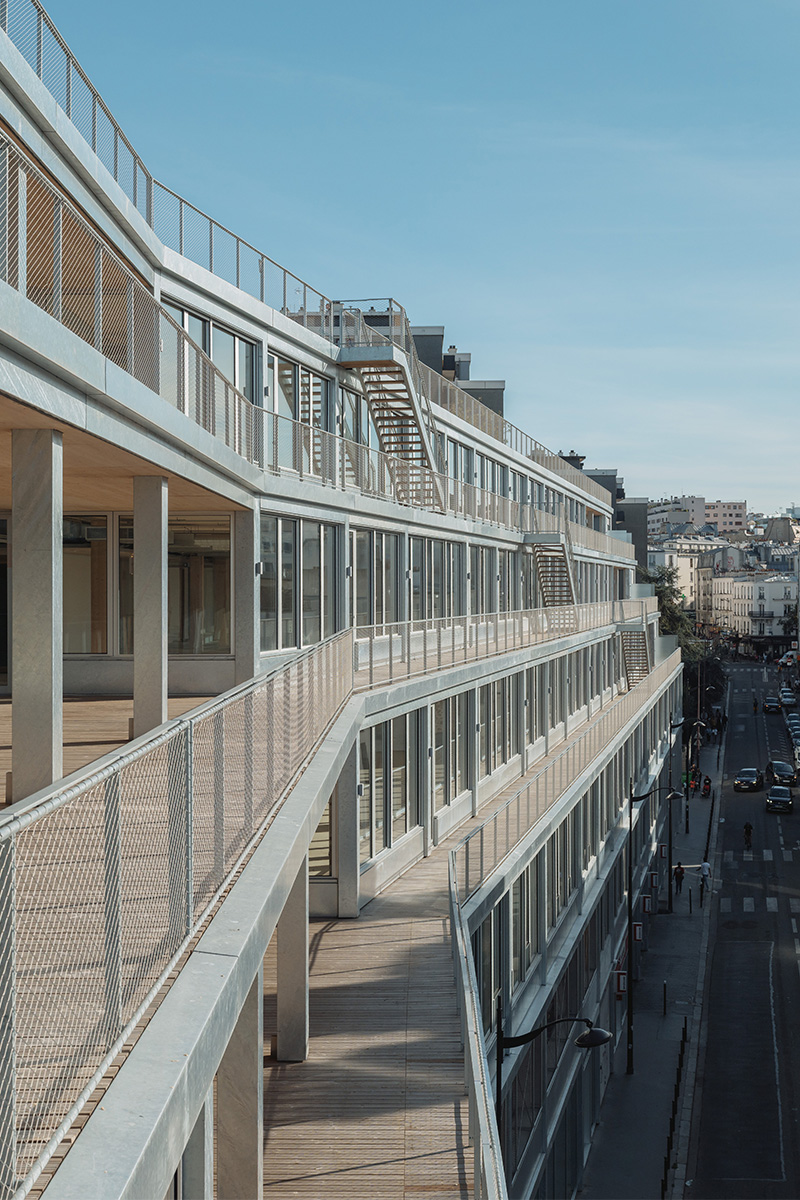 Mixed-use project with timber-frame extension, rue des Poissonniers projet-mixte-bois-poissonniers-74